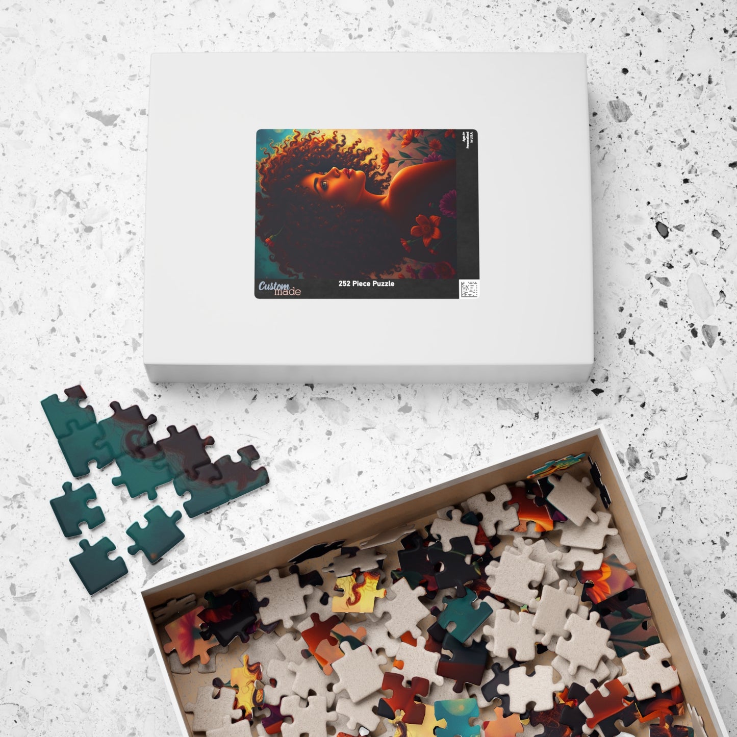 Floral Afrocentric Puzzle African American Woman, Perfect for Cozy Night Mindfulness Activity, Black Art Lover Gift, Family Fun Brain Teaser Puzzle The Puzzle Chest