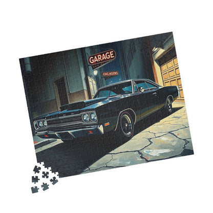 Vintage Muscle Car Jigsaw Puzzle, Classic Black 1968 Dodge Super Bee, Retro Vehicle Dramatic Urban Night Scene, Puzzle Lover Gift for Him Puzzle The Puzzle Chest