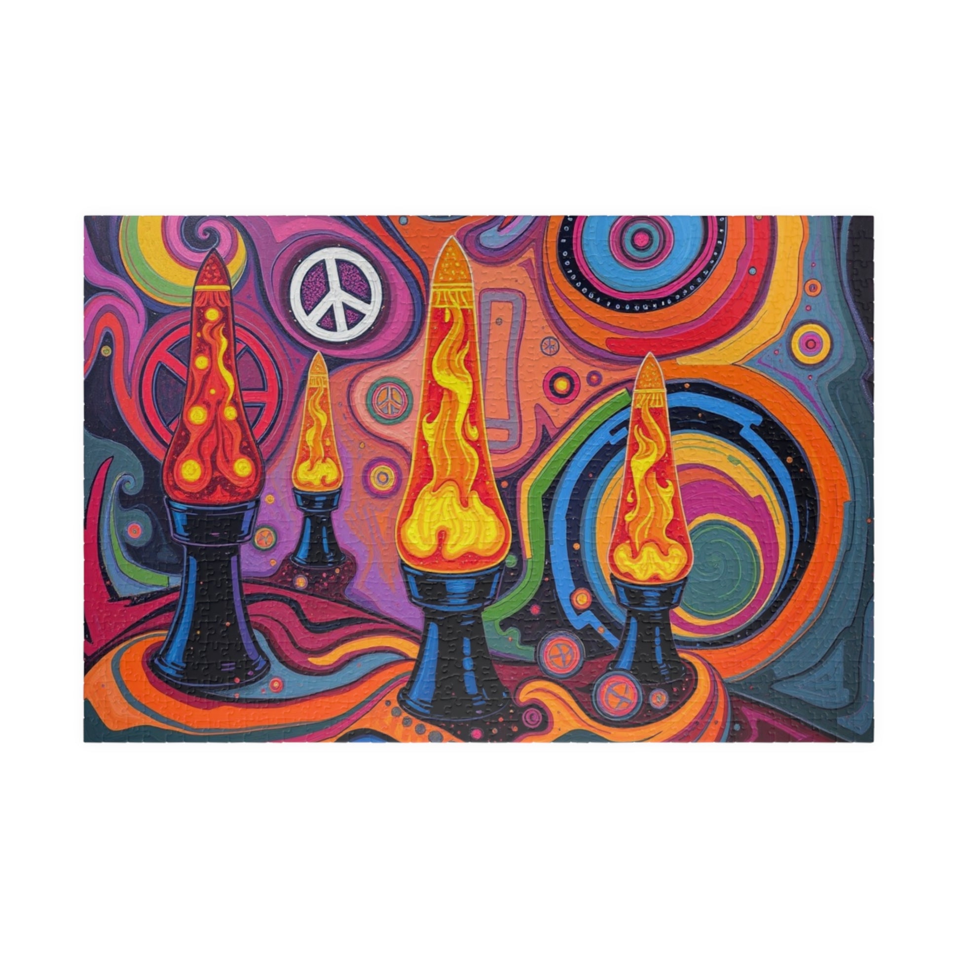 Vibrant Lava Lamp Puzzle - 110, 252, 520, 1014-piece Pop Art Jigsaw for Adult Home Entertainment, Fun Gift for Teens, Retro Vibe Puzzle Fun 1014 pcs (Horizontal) Puzzle The Puzzle Chest