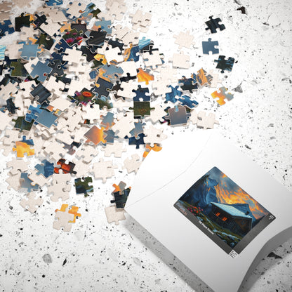 Mountain Cabin Puzzle - Cozy Atmosphere, Nature Lovers Gift, Family Activity, Mindful Challenge, 110 to 1014-Piece Options Puzzle The Puzzle Chest