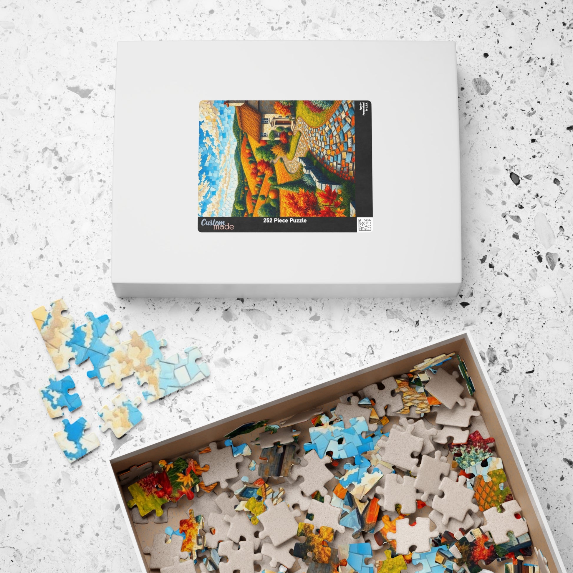 Autumn Landscape Mosaic Puzzle - 110/252/520/1014-Piece, Ideal for Family Game Night, Cozy Fall Decor, Nature Lover Gift, Relaxing Activity Puzzle The Puzzle Chest