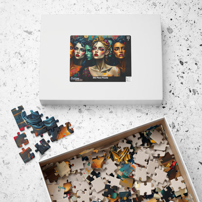 Artistic Women Puzzle, Colorful Puzzle for Gothic Art Lovers, Creative Gift for Friends and Family, Relaxing Activity, Solo Fun Brain Teaser Puzzle The Puzzle Chest