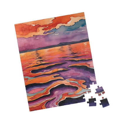 Surrealist Abstract Puzzle, Melting Horizon Modern Art Jigsaw Game Puzzle The Puzzle Chest