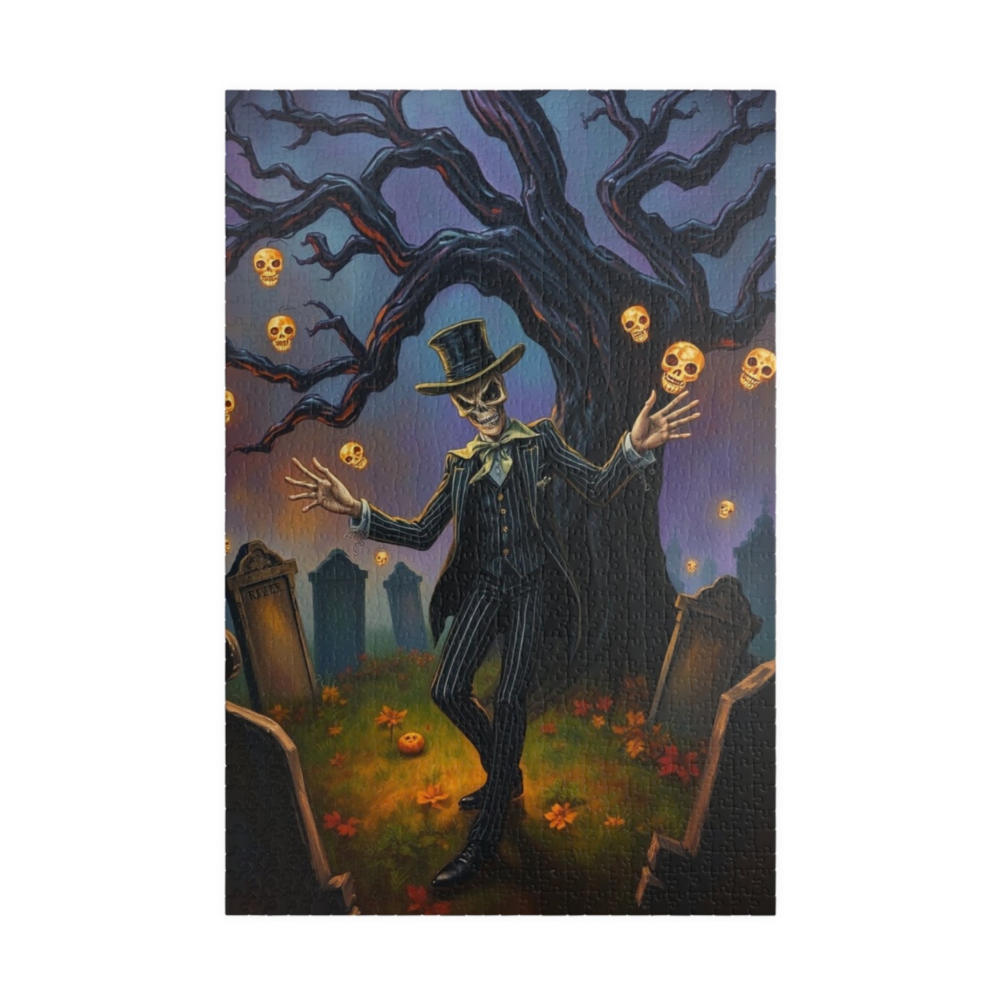 Halloween Themed Puzzle, Spooky Skeleton Design, Adult Jigsaw Game for Fall Decor, Family Game Night, Perfect for Autumn Celebrations, Gift 1014 pcs (Vertical) Puzzle The Puzzle Chest