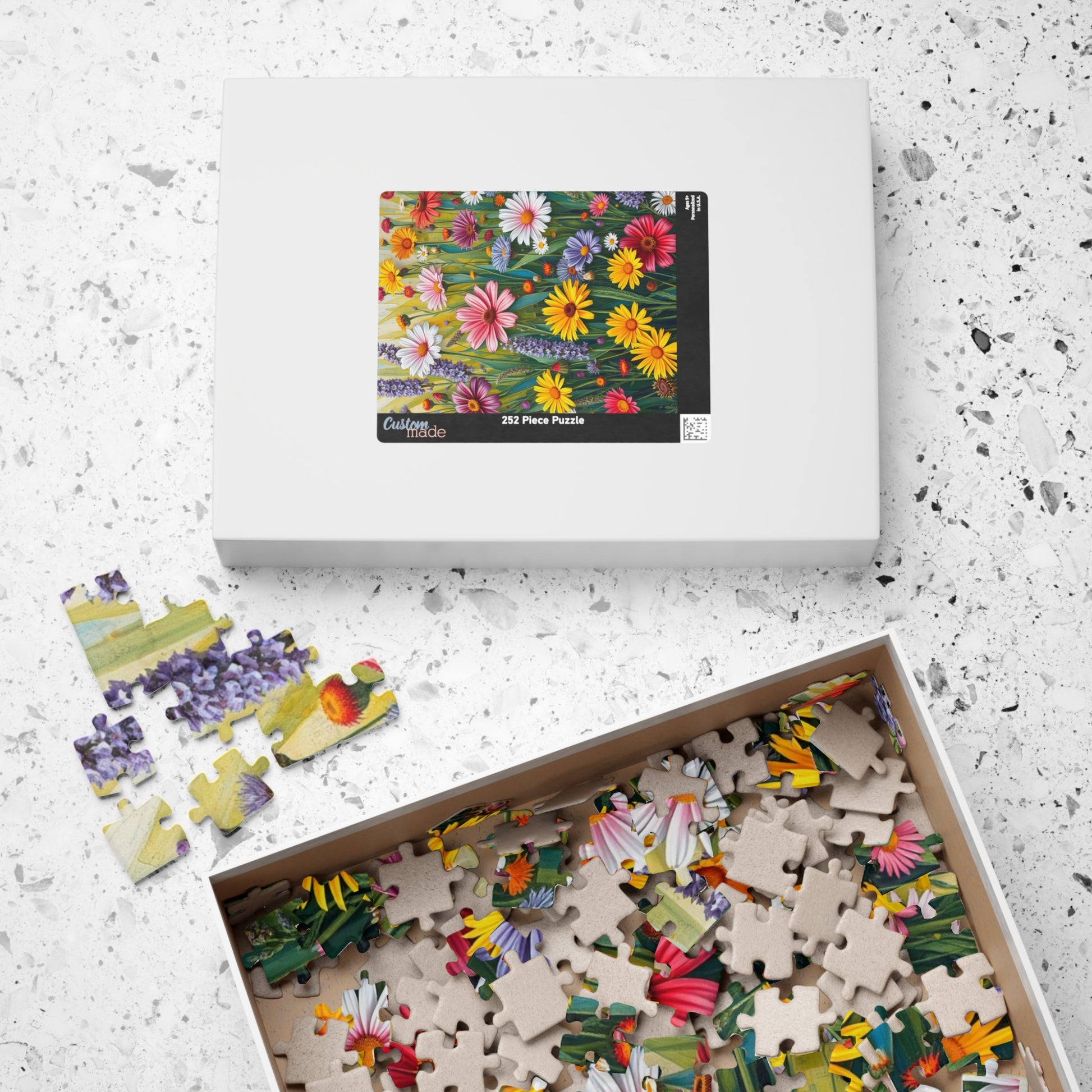 Floral Puzzle, Colorful Flower Jigsaw, Nature-Themed Family Game Puzzle The Puzzle Chest