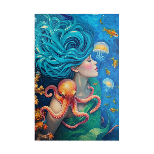 Enchanting Ocean Goddess Puzzle, 110, 252, 520, 1014-piece Jigsaw, Perfect Gift for Ocean Lover, Home Entertainment, Meditation, Game Night