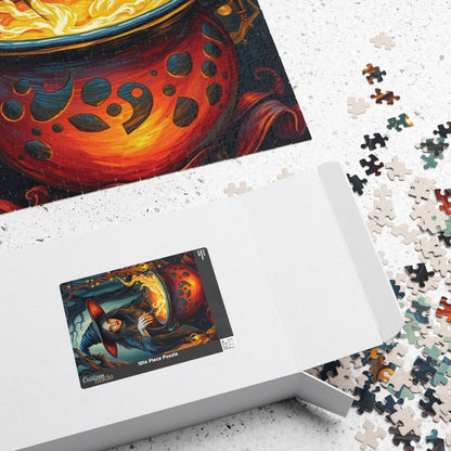 Gothic Forest Witch Puzzle, Bubbling Cauldron Twisted Trees Magical Runes, Eerie Night Scene Adult Jigsaw Game, Halloween, Puzzle Lover Gift Puzzle The Puzzle Chest
