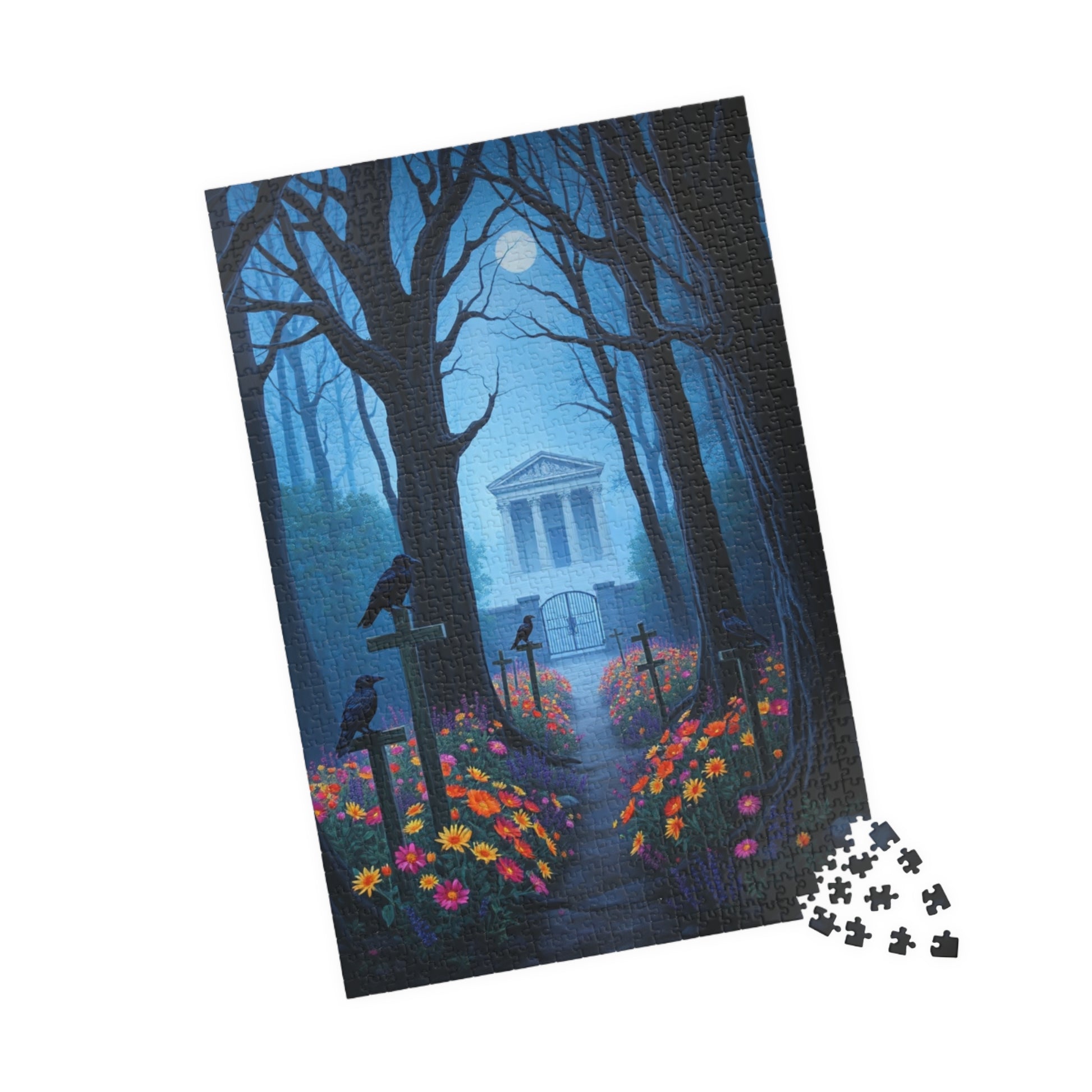 Mystical Graveyard Puzzle - 110, 252, 520, 1014-piece, Halloween Decor, Gothic Art, Relaxing Activity, Gift for Puzzle Lovers, Home Decor Puzzle The Puzzle Chest