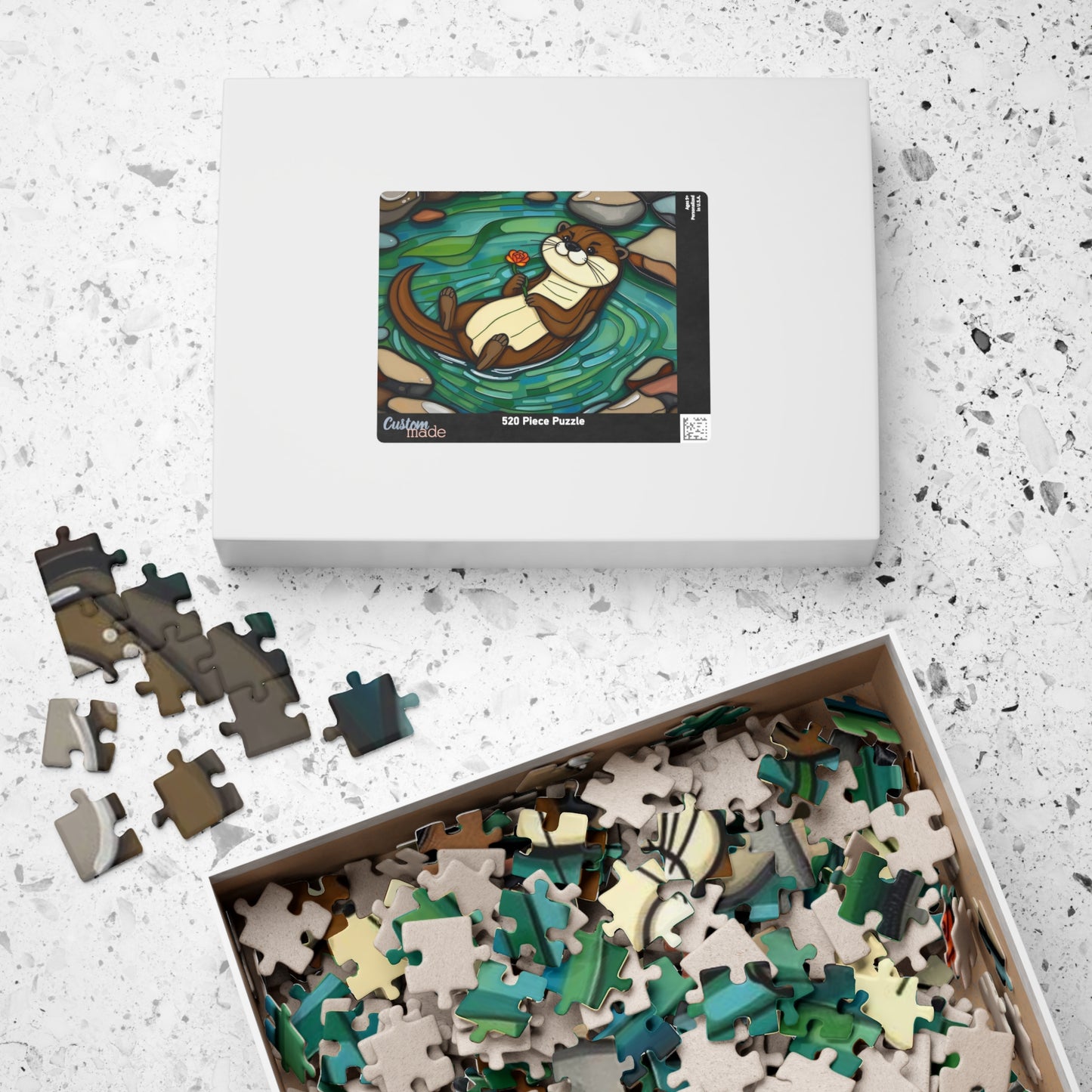 River Serenity Otter Puzzle - 110-1014 Piece Cute Wildlife Animal Jigsaw Game for Fun Family Activity, Unique Gift Idea, Creative Challenge
