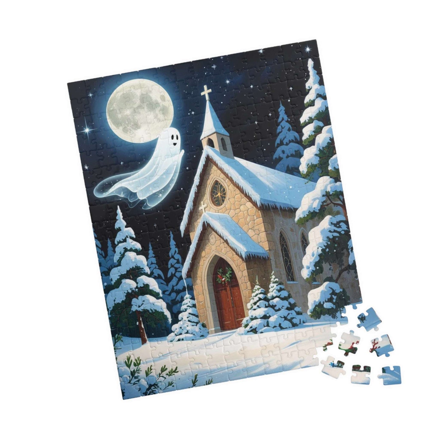 Silent Night Specter Jigsaw Puzzle - Winter Ghost Scene, 110-1014 Piece Halloween Puzzle