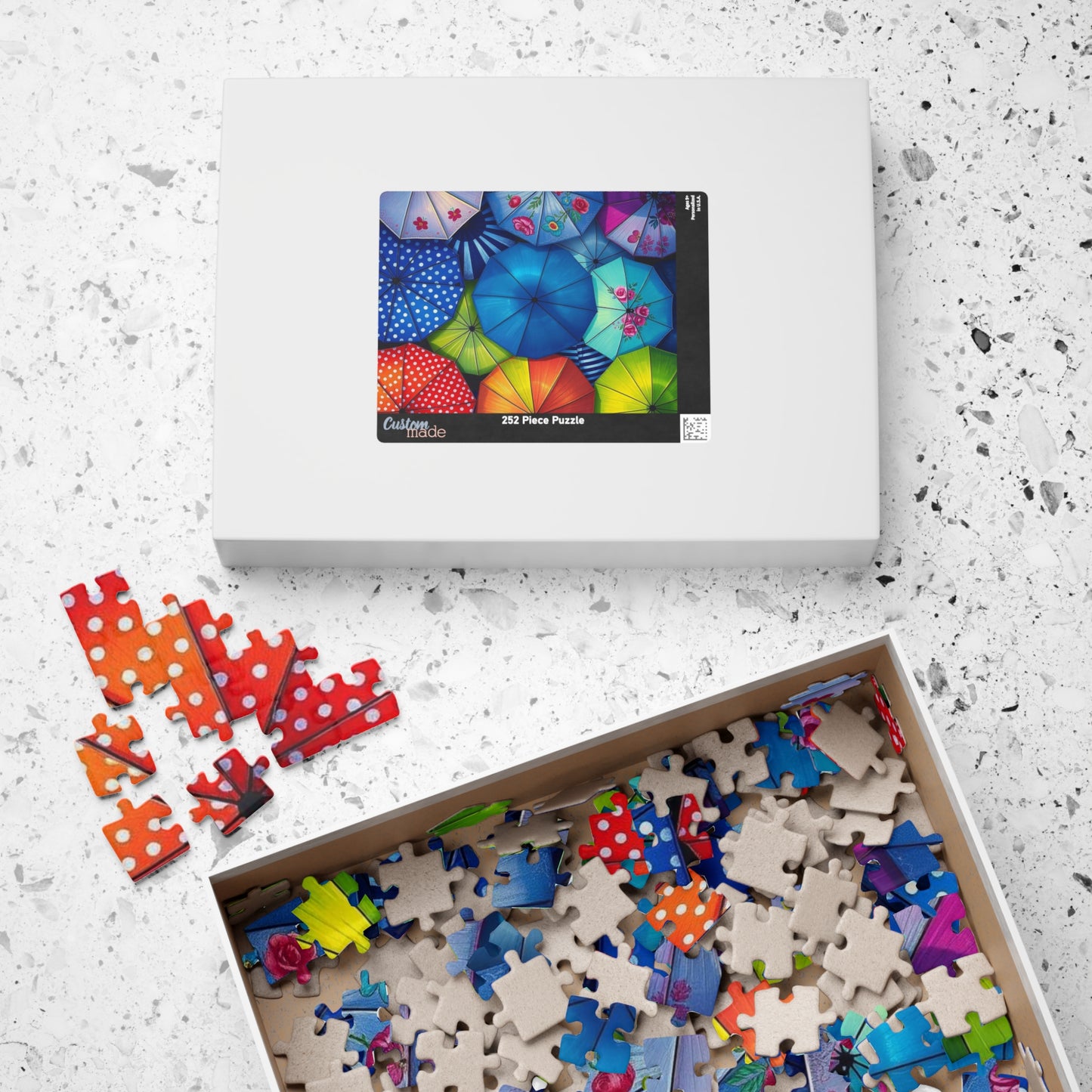 Chaotic Umbrella Puzzle Jigsaw Game - Vibrant Collage Design, Family Bonding Time, Mental Workout, Unique Gift for Friends Puzzle The Puzzle Chest