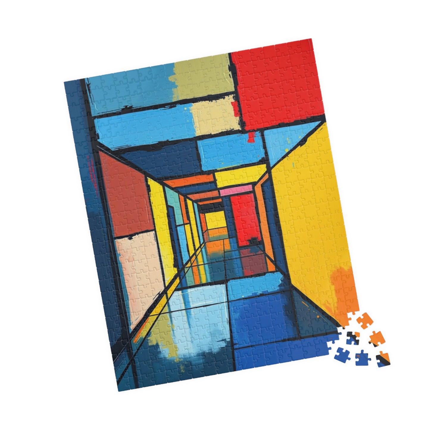 Colorful Abstract Art Puzzle - Geometric Shapes Jigsaw Game Puzzle The Puzzle Chest