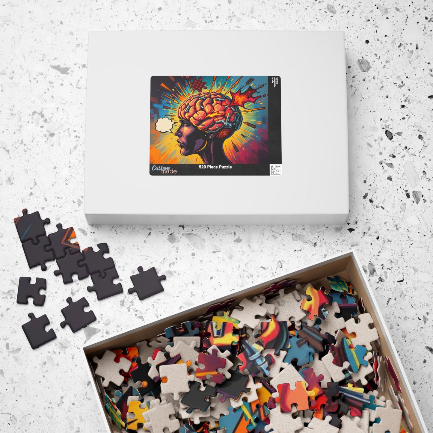 Creative Brain Puzzle - Pop Art Brainstorming Design, Perfect Gift for Puzzle Lovers, Meditation, Family Game Night, Mindfulness Activity Puzzle The Puzzle Chest