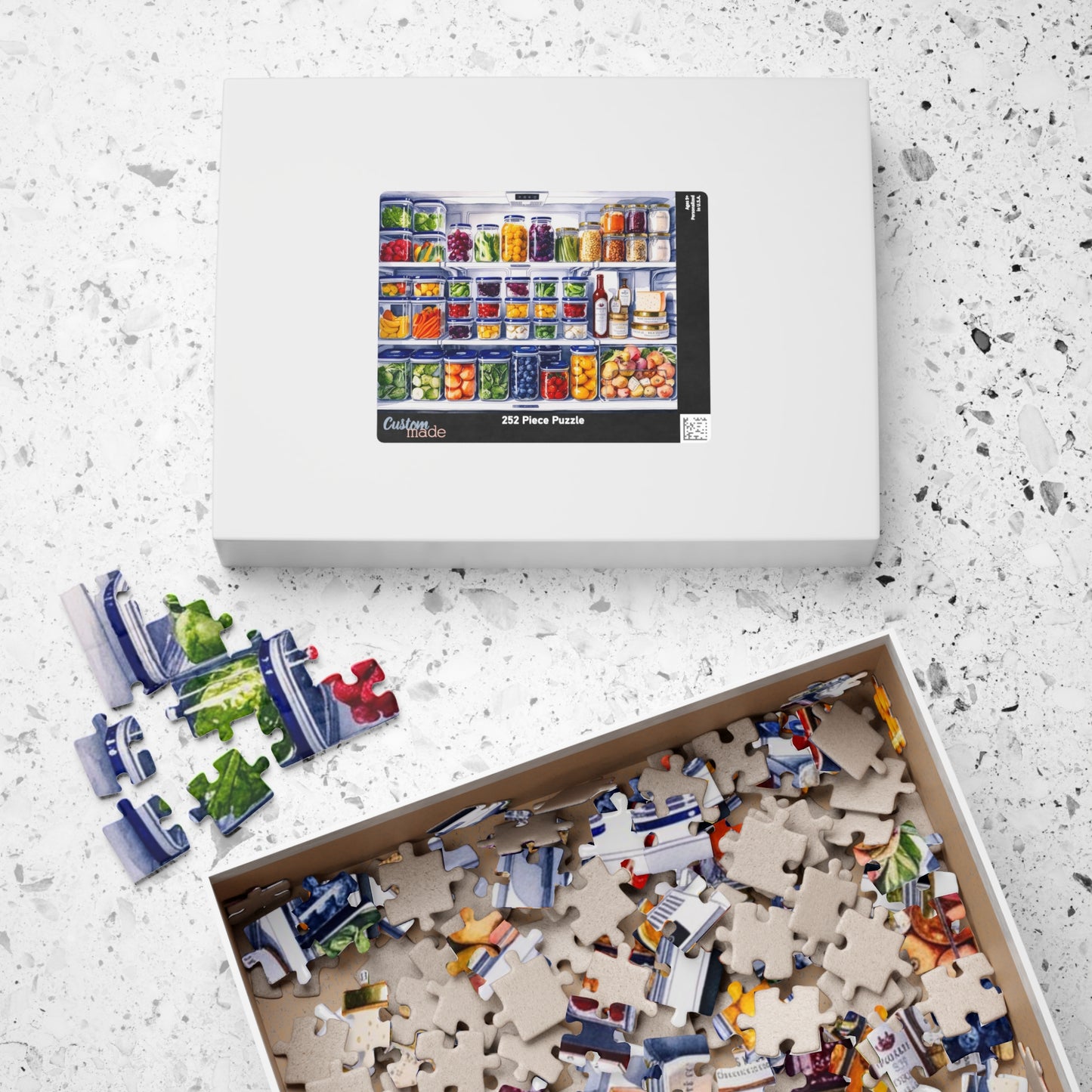 Refrigerator Jigsaw Puzzle, Kitchen Fridge Home Decor Framed Wall Art, Game Night Family Activity, Foodie Enthusiasts Puzzle Lovers Puzzle The Puzzle Chest