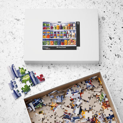 Refrigerator Jigsaw Puzzle, Kitchen Fridge Home Decor Framed Wall Art, Game Night Family Activity, Foodie Enthusiasts Puzzle Lovers Puzzle The Puzzle Chest