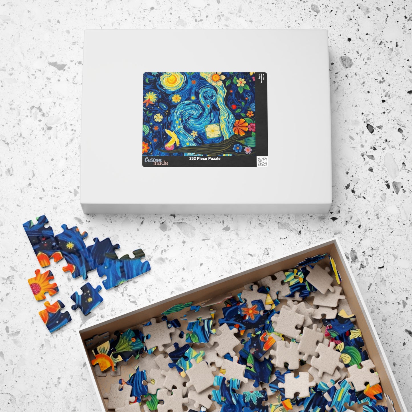 Vibrant Starry Night Jigsaw Puzzle, 110-1014 pieces, Perfect Gift for Art Lovers, Family or Solo Fun Home Decoration, Quiet Leisure Activity