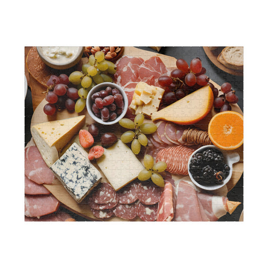 Gourmet Cheese and Charcuterie Puzzle, Fun Family Activity, Puzzle Gift for Food Lovers, Perfect for Game Night, Evening Gatherings, 110-1014 520 pcs (Horizontal) Puzzle The Puzzle Chest