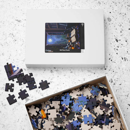 Alchemy in Bloom Jigsaw Puzzle - Mystical Moonlight Cat Puzzle, Enchanting 110-520 piece Game Ideal for Cozy Night In, Gift for Puzzle Lover