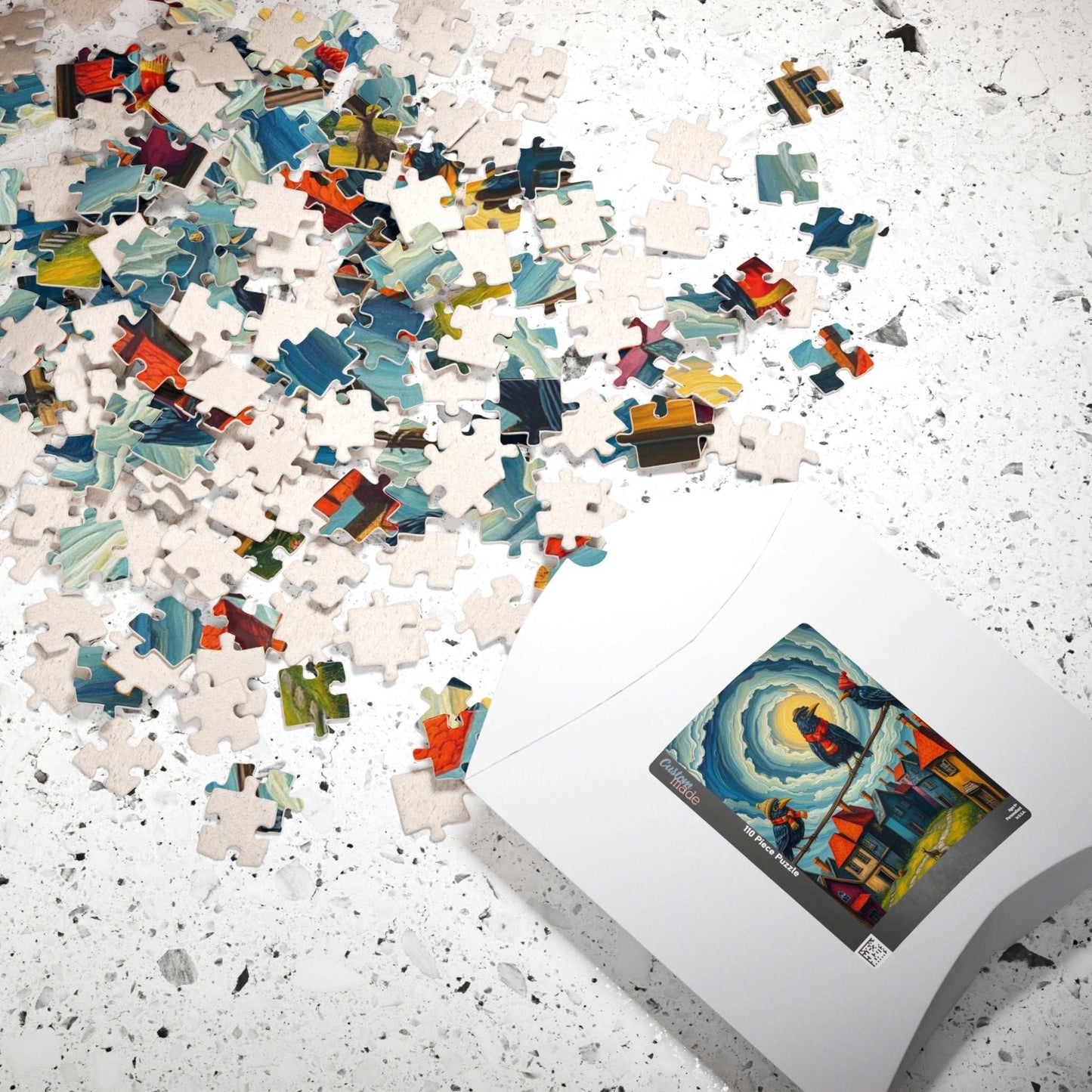 Crooked Choir Crows Puzzle - Colorful Bird Jigsaw Game for Halloween Fun Family Game Night, Gift for Puzzle Lover, Mindful Brain Teaser