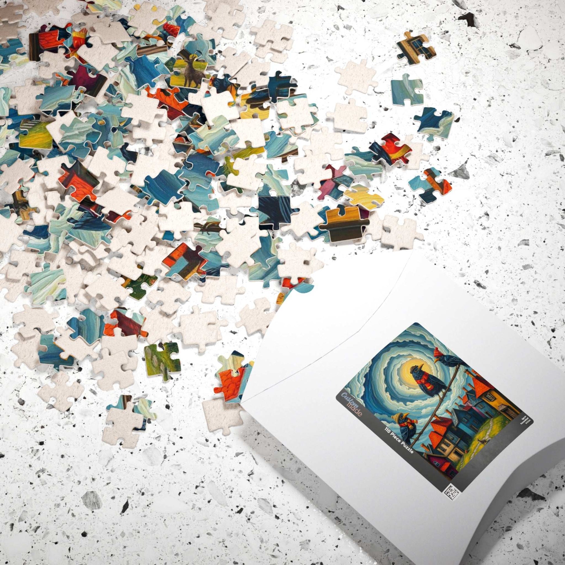 Crooked Choir Crows Puzzle - Colorful Bird Jigsaw Game for Halloween Fun Family Game Night, Gift for Puzzle Lover, Mindful Brain Teaser