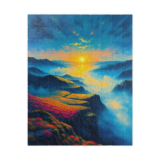 Serene Sunrise Jigsaw Puzzle - 110, 252, 520, 1014 pieces, Puzzle for Relaxation, Fun Family Bonding, Gift for Nature Lovers, Home Decor 110 pcs (Vertical) Puzzle The Puzzle Chest