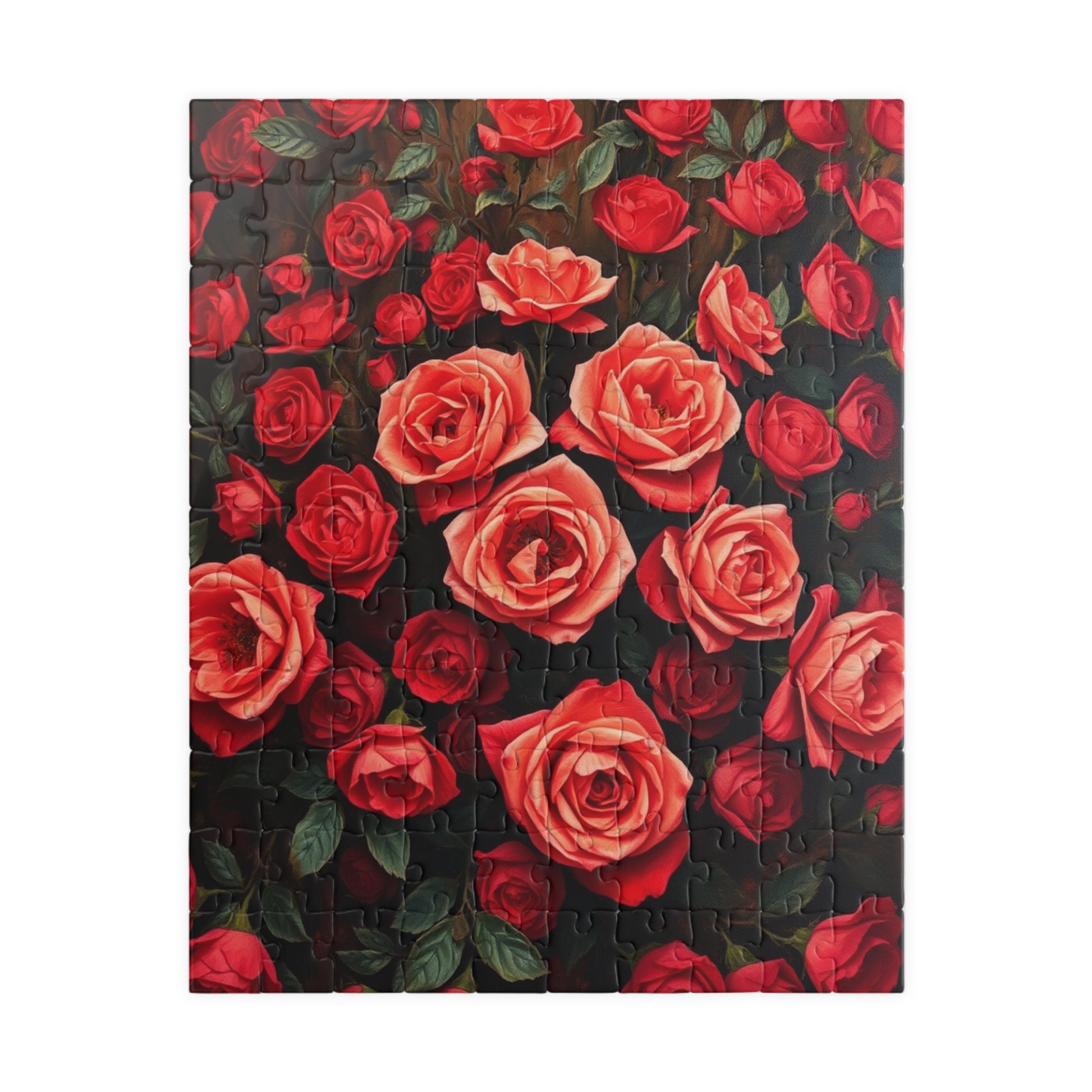 Elegant Rose Puzzle, Red Flowers Jigsaw Game for Adults, Relaxing Hobby, Gift for Garden Lovers, Puzzle Fans and Art Enthusiast, Family Fun 110 pcs (Vertical) Puzzle The Puzzle Chest