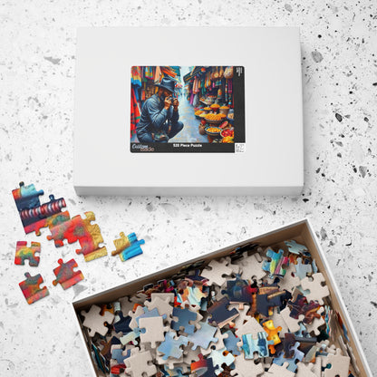 Cultural Street Market Jigsaw Puzzle - Black Man Taking Photographs, African American Art, Gift for Friends, Family Fun, Home Entertainment Puzzle The Puzzle Chest