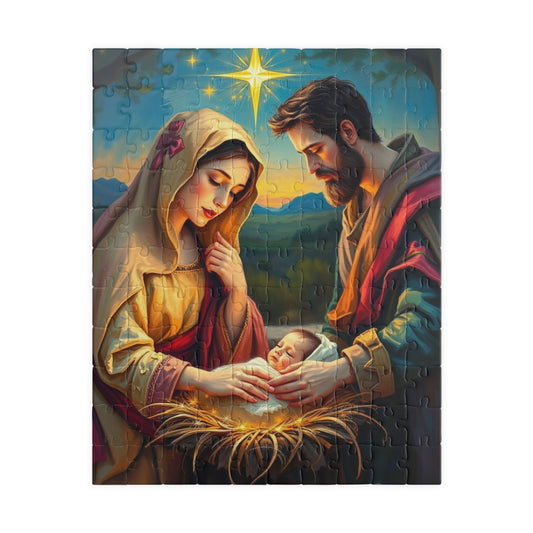 Religious Holiday Jigsaw Puzzle, Nativity Scene Ideal for Christian Family Activity, Christmas Birthday Gift for Friends, Educational Fun