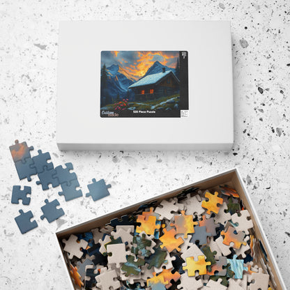 Mountain Cabin Puzzle - Cozy Atmosphere, Nature Lovers Gift, Family Activity, Mindful Challenge, 110 to 1014-Piece Options Puzzle The Puzzle Chest