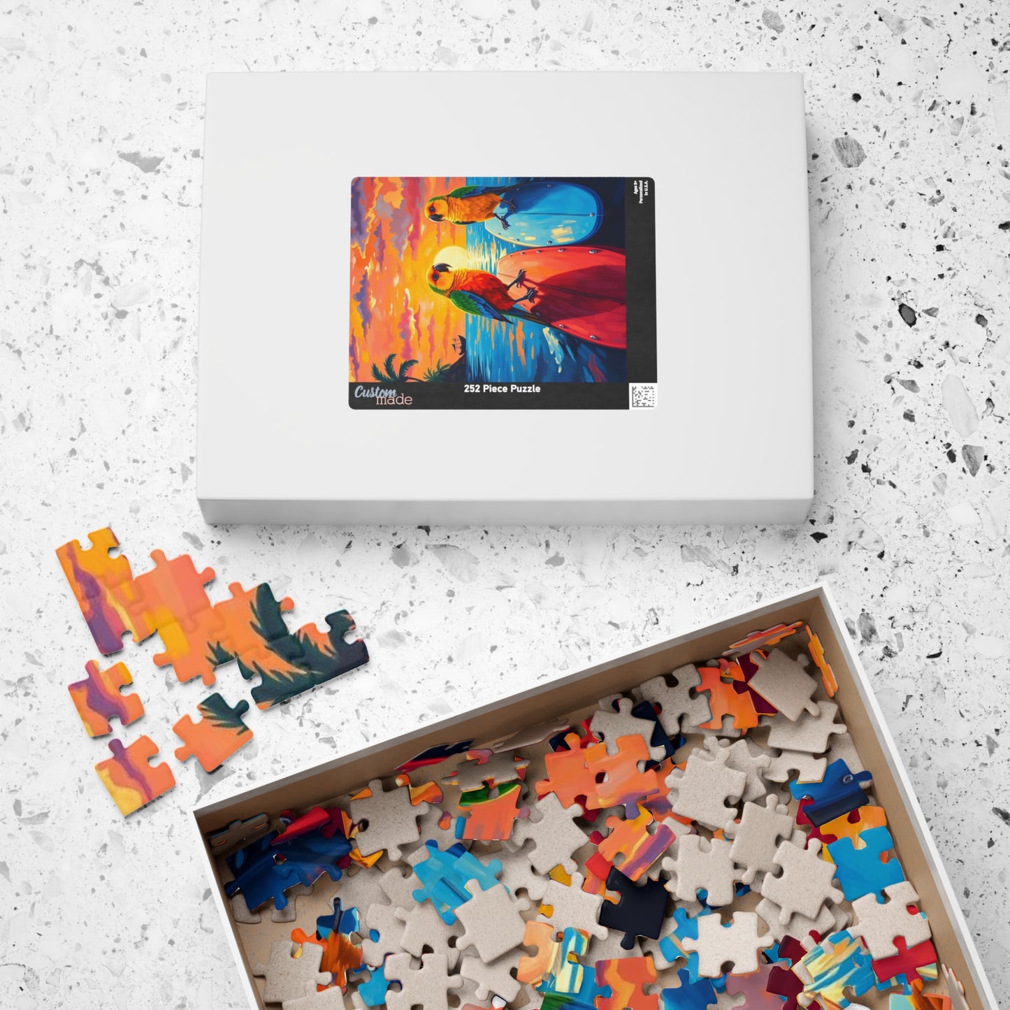 Surfside Flock Jigsaw Puzzle - Tropical Birds on the Waves, Parrots Puzzle, Gift for Animal Puzzle Lover, Family Game Night, Beach Decor Puzzle The Puzzle Chest