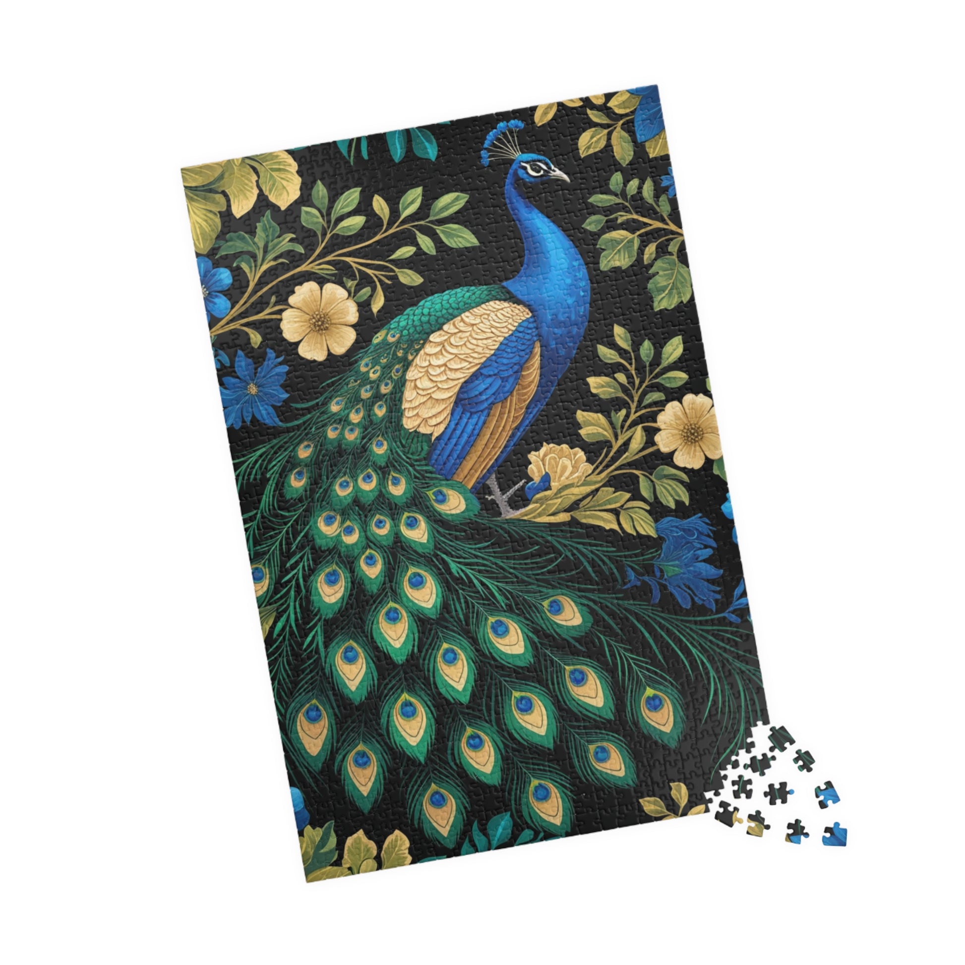 Vintage Peacock Jigsaw Puzzle, Floral Flower Bird Art Design, Tabletop Game Family Activity, Best Gift Animal Lover Puzzle Enthusiast, Hobby Puzzle The Puzzle Chest