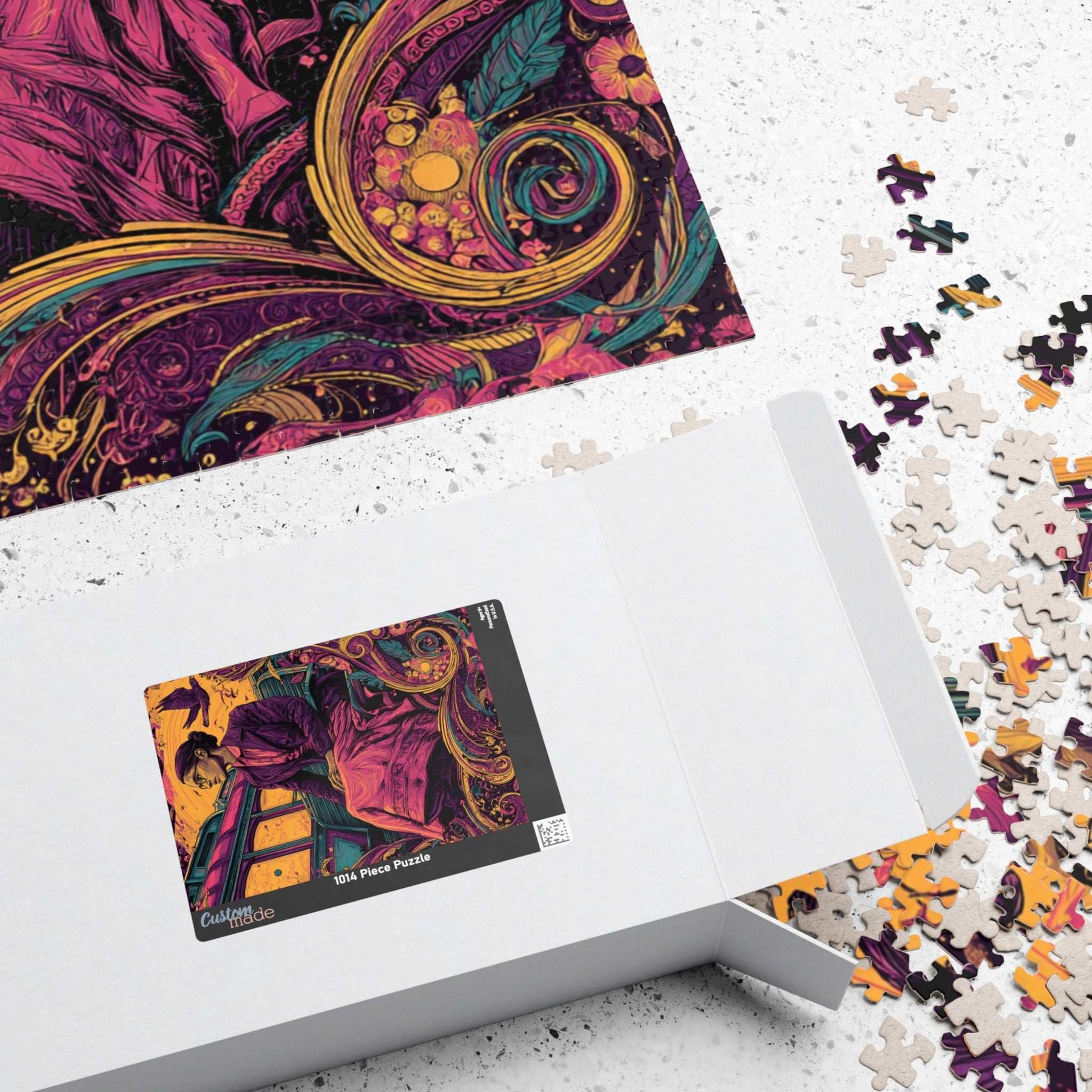 Rosa Parks Afrocentric Jigsaw Puzzle - Civil Rights Historical Black Figure Art with Ornate Floral Motifs and Bus Scene, Black Woman Art Puzzle The Puzzle Chest
