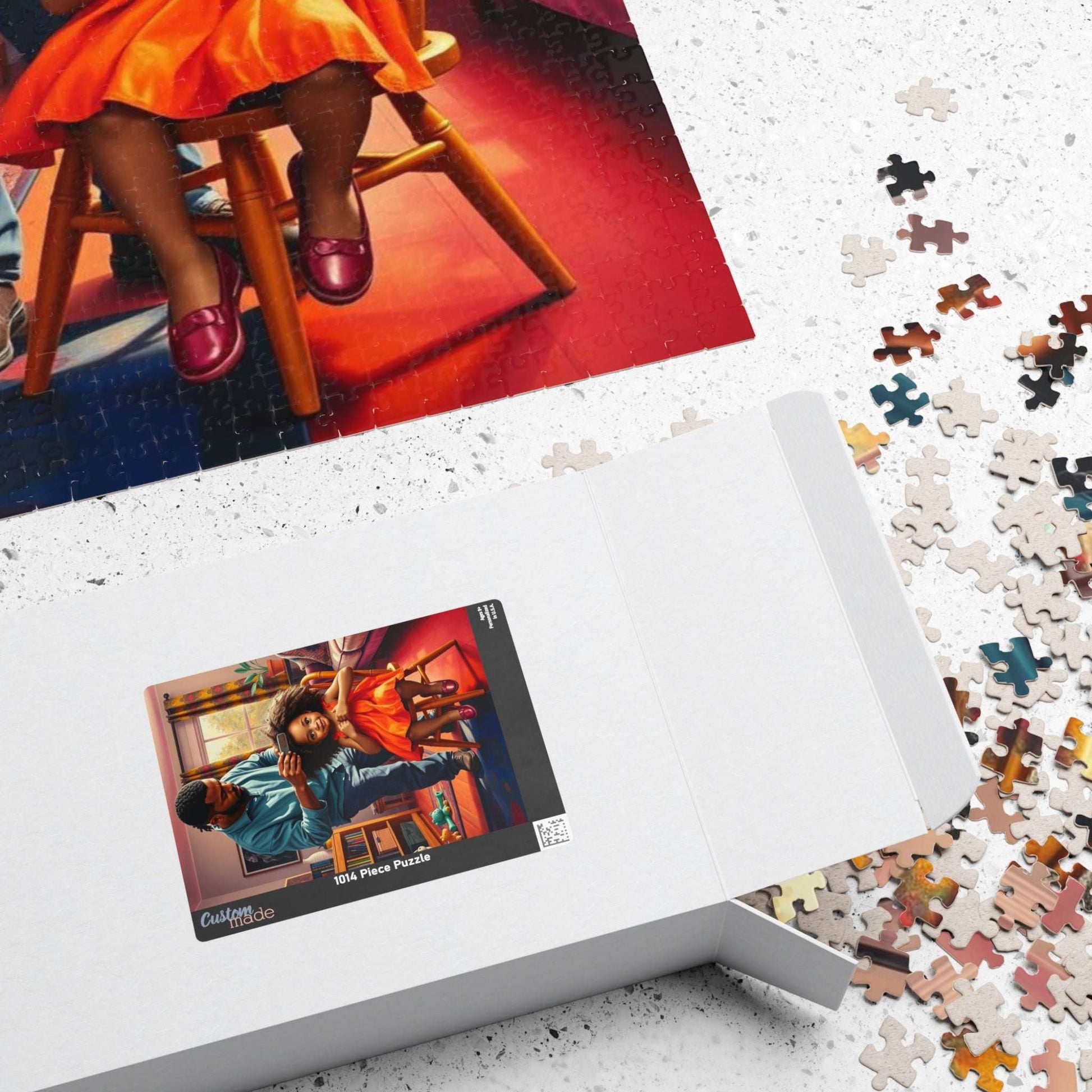 Father-Daughter Jigsaw Puzzle, Black Man Art, Afrocentric Holiday Birthday Gift for Parents, Family Bonding Indoor Activity, Educational Fun Puzzle The Puzzle Chest