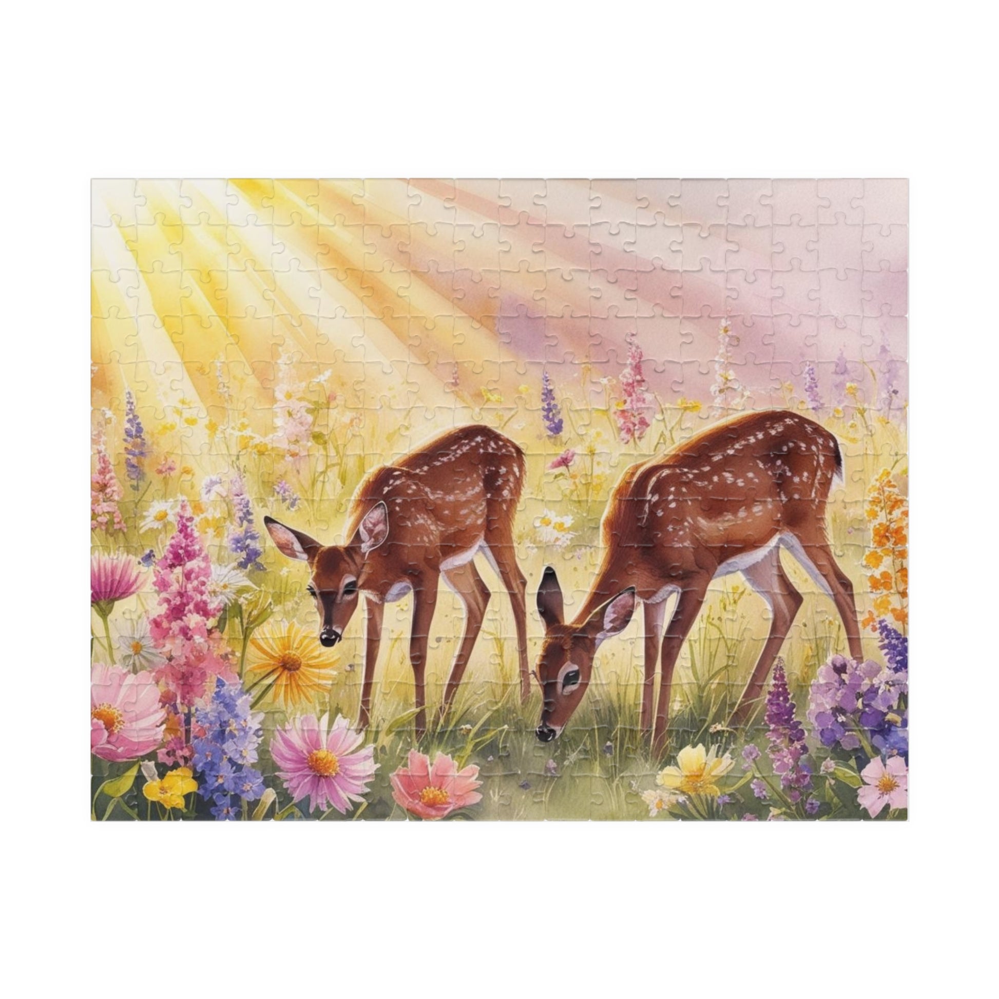 Enchanting Deer Jigsaw Puzzle - 110, 252, 520 & 1014-Piece, Wildlife Theme Nature Lovers Gift for All Occasions, Family Game Night Brain Teaser 252 pcs (Horizontal) Puzzle The Puzzle Chest