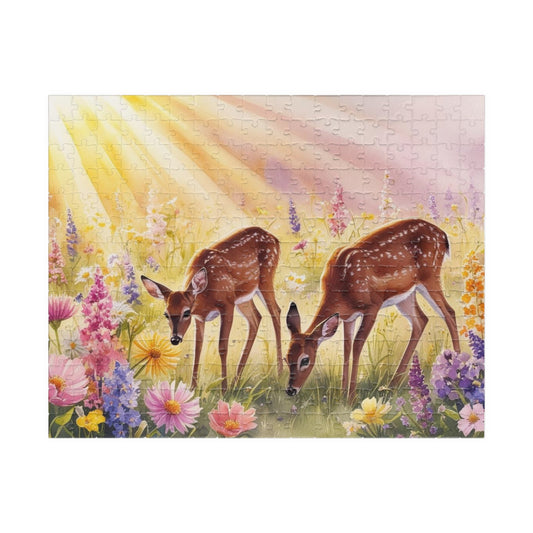 Enchanting Deer Jigsaw Puzzle - 110, 252, 520 & 1014-Piece, Wildlife Theme Nature Lovers Gift for All Occasions, Family Game Night Brain Teaser 252 pcs (Horizontal) Puzzle The Puzzle Chest