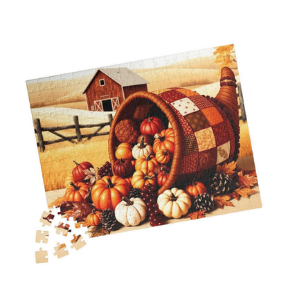 Cornucopia Jigsaw Puzzle - Fall Harvest Autumn Pumpkin Jigsaw Game 252 pcs (Horizontal) Puzzle The Puzzle Chest
