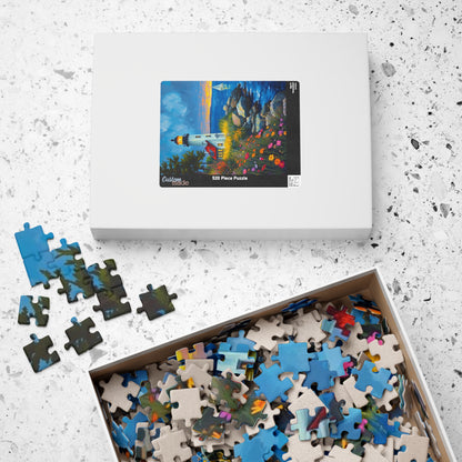Seabreeze Beacon Jigsaw Puzzle - Coastal Lighthouse, Wildflowers and Sailboats, Family Activity Brain Teaser, Gift for Puzzle Lovers Puzzle The Puzzle Chest