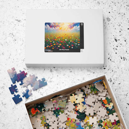Colorful Flower Field Puzzle Beautiful Floral Jigsaw, Family Fun Home Entertainment Mindfulness Activity Gift for Nature Lover Brain Teaser Puzzle The Puzzle Chest