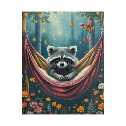 Whimsical Raccoon Jigsaw Puzzle Game for Adults, Nature Lover Friend Gift for Holiday Birthday, Family Night Home Entertainment 520 pcs (Vertical) Puzzle The Puzzle Chest