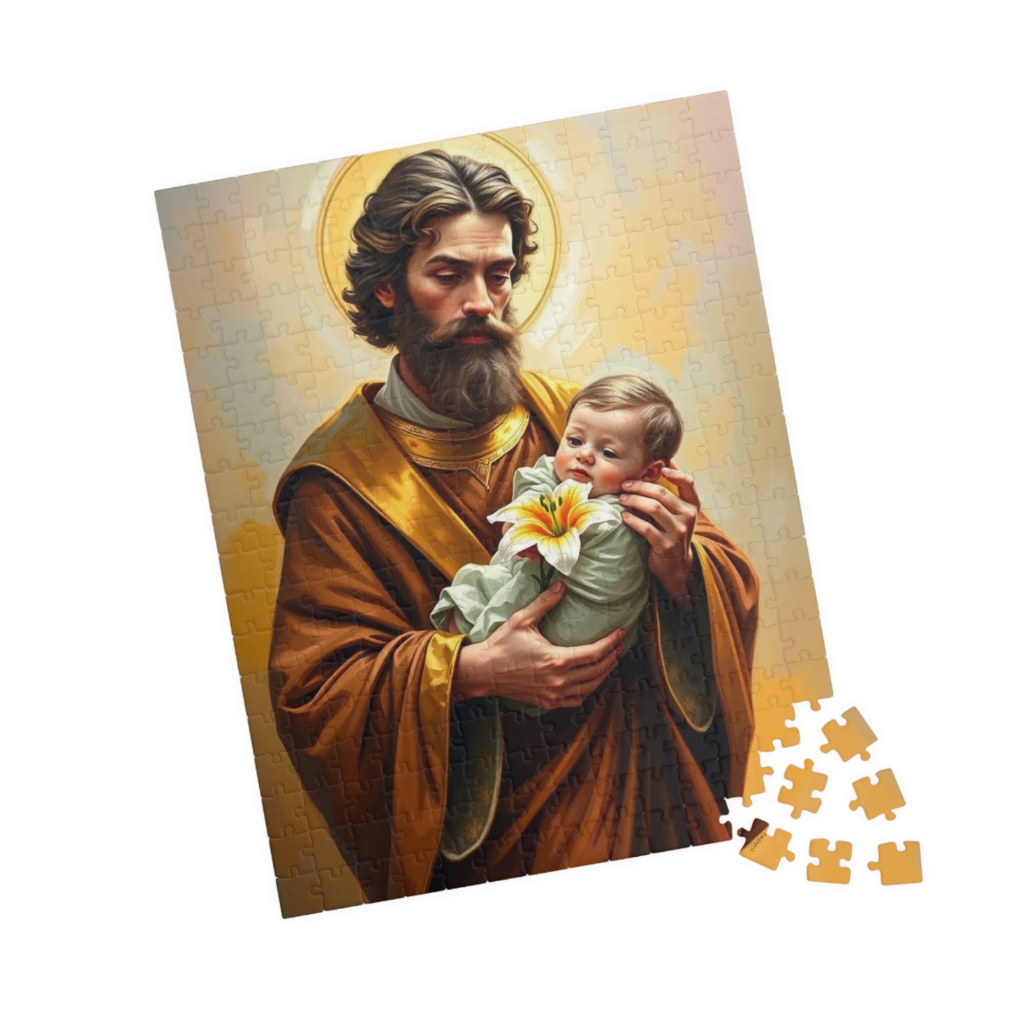 Puzzle, Saint Joseph Religious Artwork Jigsaw, 110 252 520 1014 Piece Game, Meditation Hobby Gift for Catholics Spiritual Home Entertainment Puzzle The Puzzle Chest