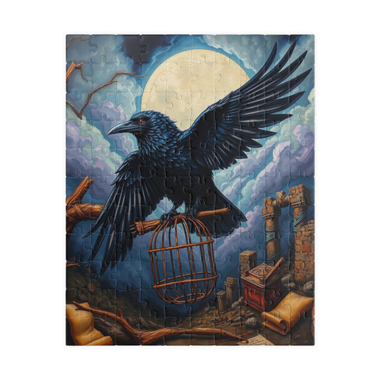Midnight Messenger - Mystical Raven Puzzle, 110, 252, 520-piece Gothic Jigsaw Game for Family Game Night, Bird Lover Gift for Friends