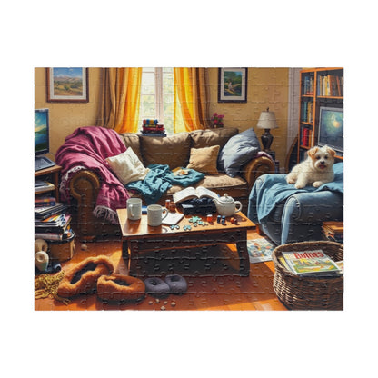 Jigsaw Puzzle for Adults, Messy Cluttered Living Room Scene, Fun Family Activity, Home Decor, Relaxation Gift, Puzzle Challenge, Interactive