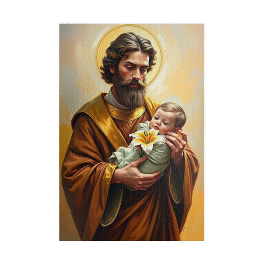 Puzzle, Saint Joseph Religious Artwork Jigsaw, 110 252 520 1014 Piece Game, Meditation Hobby Gift for Catholics Spiritual Home Entertainment 1014 pcs (Vertical) Puzzle The Puzzle Chest