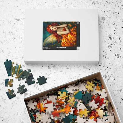 Fairy Dreamscape Jigsaw Puzzle - Red Haired Fairy in Night Wildflower Field 110-1014 Piece Mindful Gift for Family, Friend, Hospital Patient