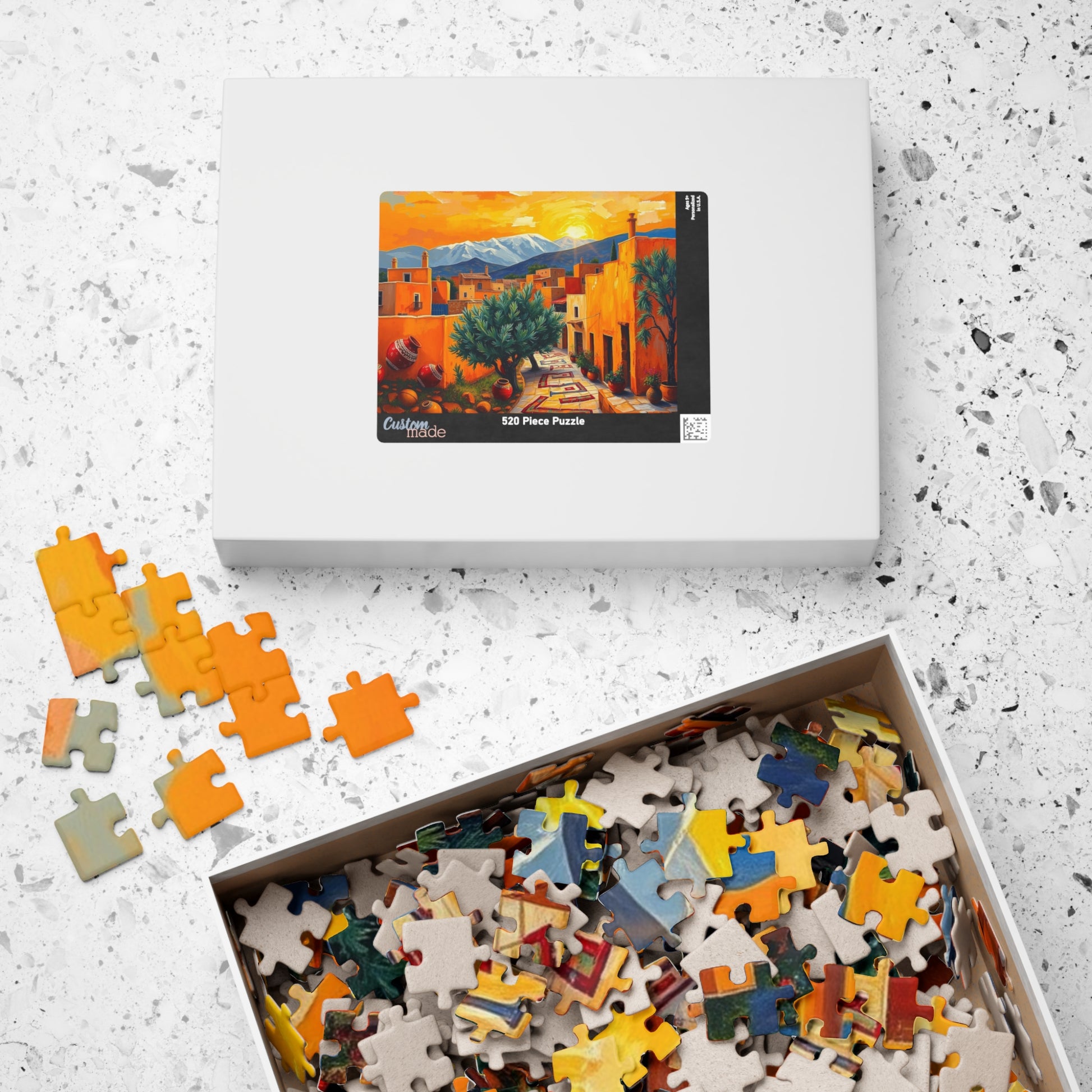 Moroccan Village Sunset Jigsaw Puzzle for Adults, Holiday Birthday Gift for Puzzle Lover, Family Fun, Mindfulness Activity, Art Puzzle The Puzzle Chest
