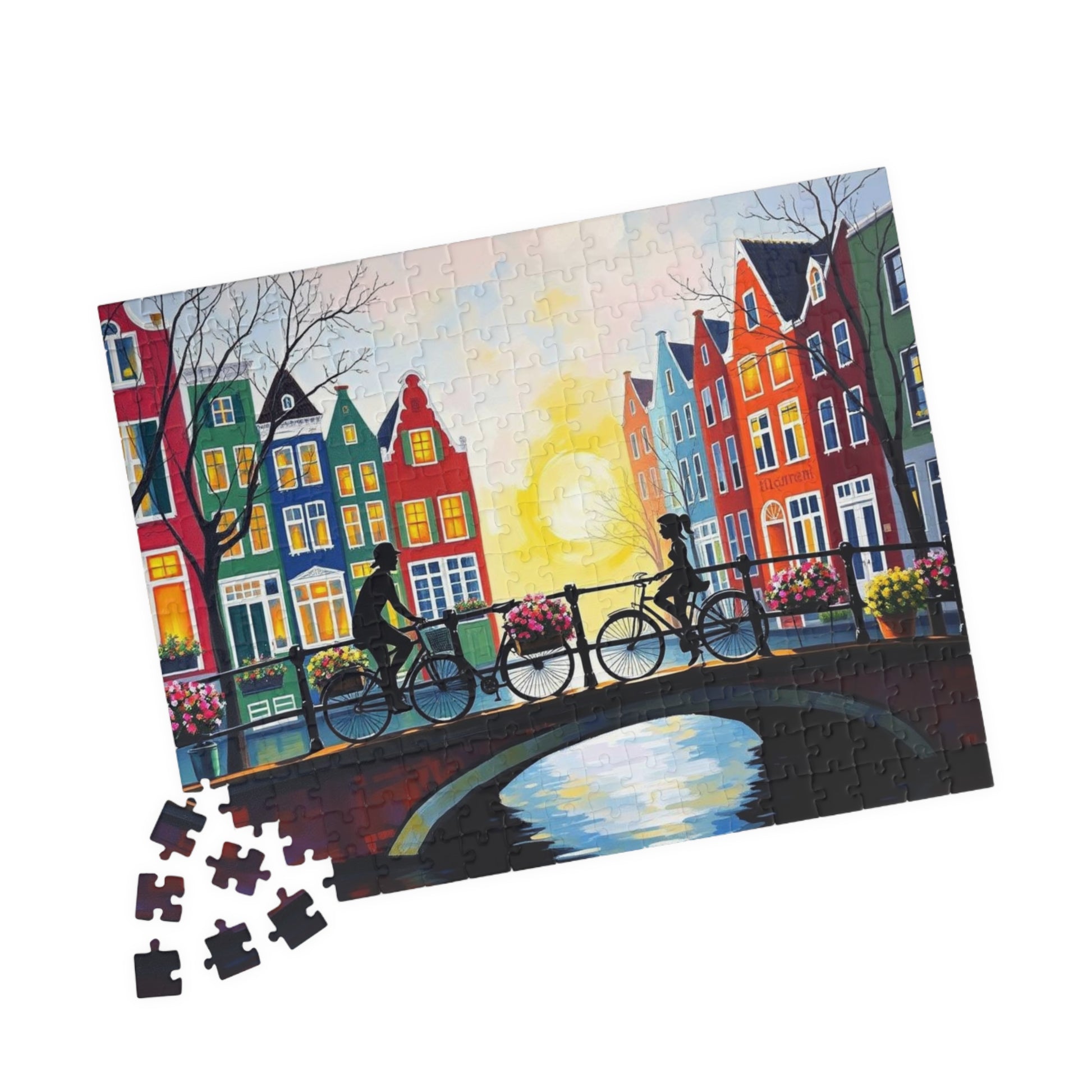Amsterdam Bicycle Ride Jigsaw Puzzle - 110-1014 Pieces, Perfect for Family Fun, Game Nights, Art Lovers, Holiday or Birthday Gift Idea The Puzzle Chest