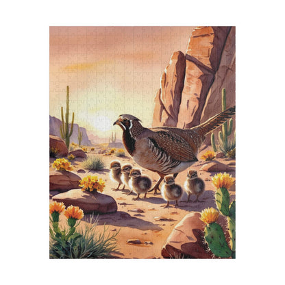 Sage-Grouse Jigsaw Puzzle, Bird and Baby Chicks Desert Landscape Animal Puzzle Enthusiasts Fun Family Time Activity, Wildlife Lover Gift