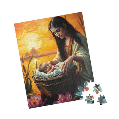 Christian Jigsaw Puzzle, Baby Moses Nile River Biblical Scene, Home Entertainment, Brain Teaser, Religious Puzzle Lover Gift for Friends Puzzle The Puzzle Chest