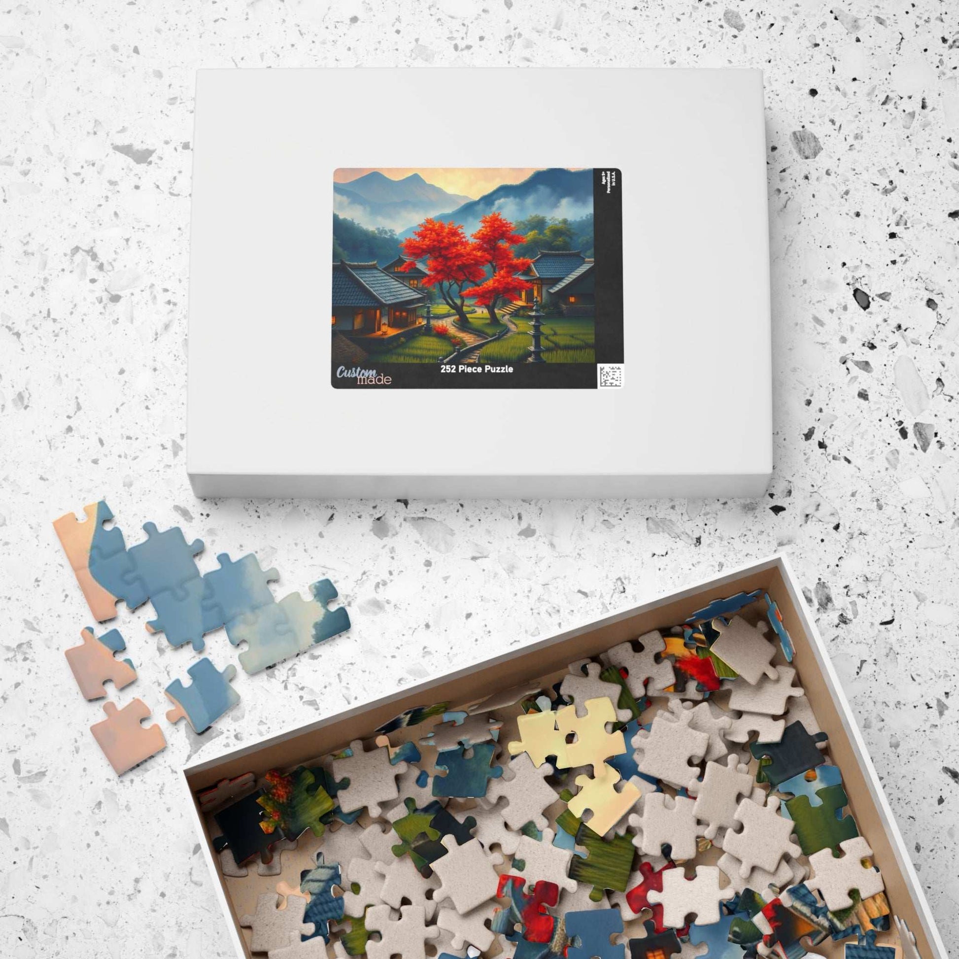 Japanese Mountain Village Jigsaw Puzzle - Autumn Scene, Ideal for Family Game Nights, Solo Fun, Holiday Birthday Gift for Friends Puzzle The Puzzle Chest