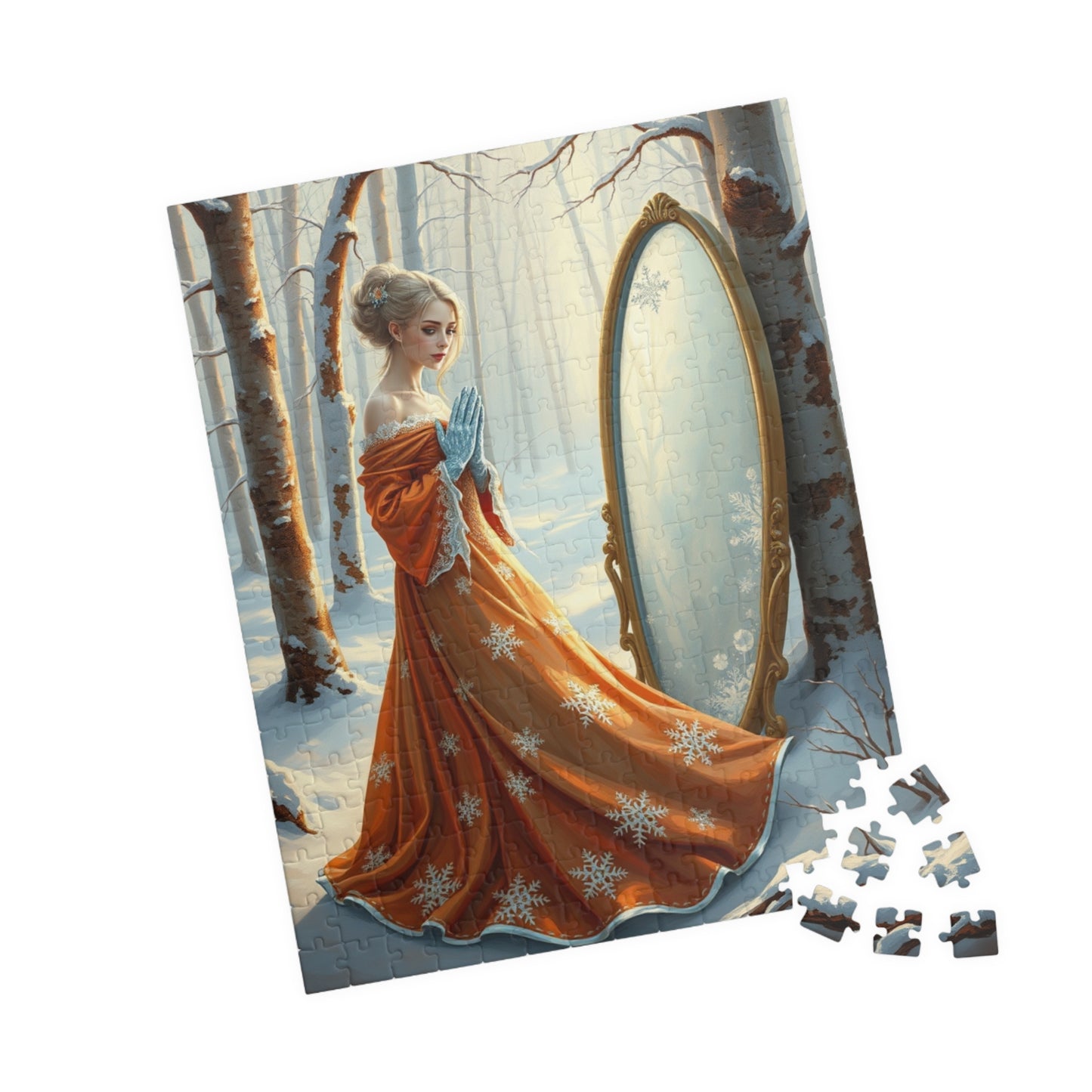 Elegant Frost Spirit Puzzle | Winter Wonderland Jigsaw Game | 110, 252, 520, 1014-piece | Holiday Decor, Family Fun Gift Idea, Cozy Nights